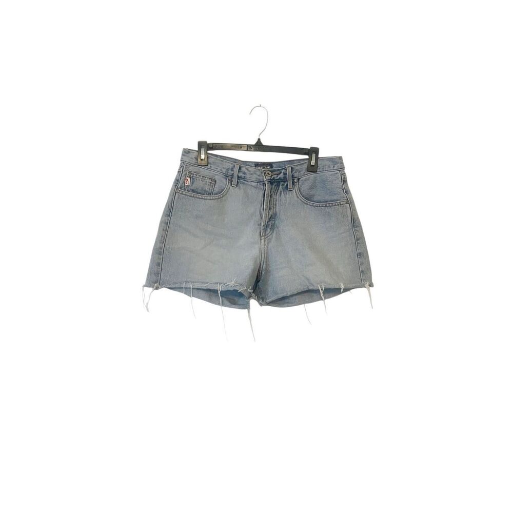 Guess Jeans‎ Vintage Light Wash Frayed Hem Button Fly Denim Shorts Size 8/29